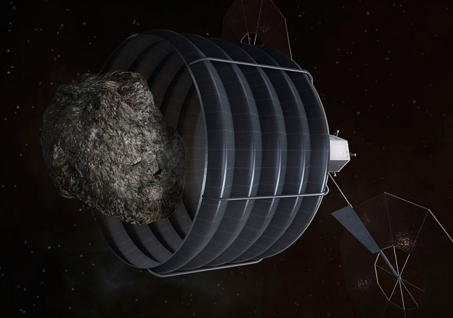 Asteroid Capture. Image source: Wikimedia commons