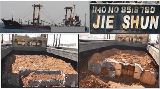 North Korea attempted to hide $23 million in weapons to Egypt under crates of iron ore.